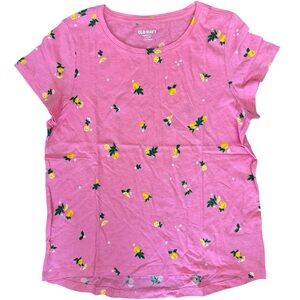 Old Navy NEW Girls Charming pink tee lemon design Sz Large 10/12 softest Tee